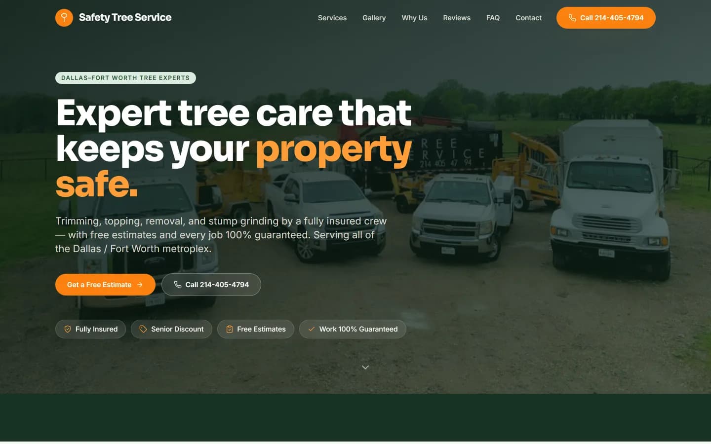 Safety Tree Service website design